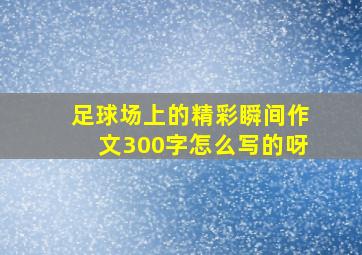 足球场上的精彩瞬间作文300字怎么写的呀