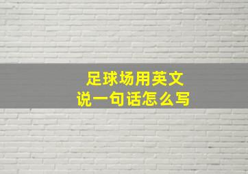 足球场用英文说一句话怎么写