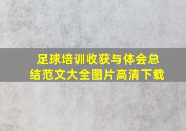 足球培训收获与体会总结范文大全图片高清下载