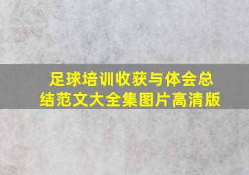 足球培训收获与体会总结范文大全集图片高清版