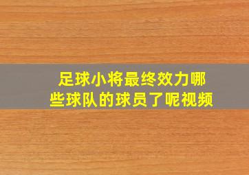 足球小将最终效力哪些球队的球员了呢视频