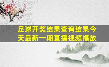 足球开奖结果查询结果今天最新一期直播视频播放