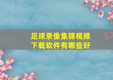 足球录像集锦视频下载软件有哪些好