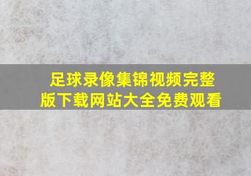 足球录像集锦视频完整版下载网站大全免费观看