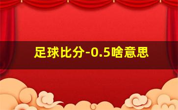 足球比分-0.5啥意思