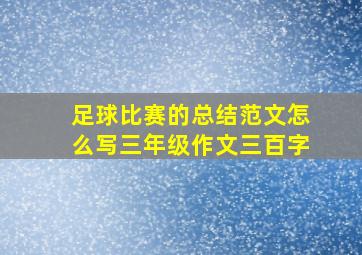 足球比赛的总结范文怎么写三年级作文三百字