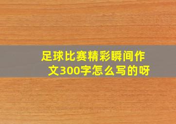 足球比赛精彩瞬间作文300字怎么写的呀