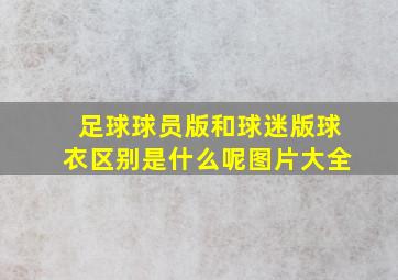 足球球员版和球迷版球衣区别是什么呢图片大全