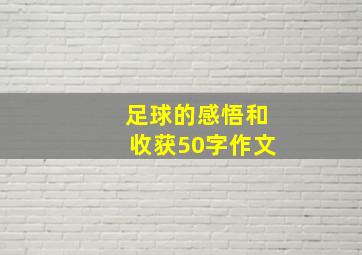 足球的感悟和收获50字作文