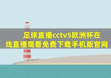 足球直播cctv5欧洲杯在线直播观看免费下载手机版官网