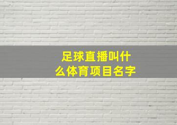 足球直播叫什么体育项目名字