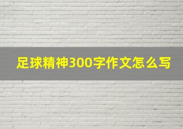 足球精神300字作文怎么写