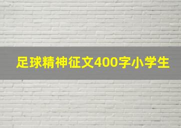 足球精神征文400字小学生