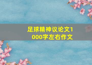 足球精神议论文1000字左右作文