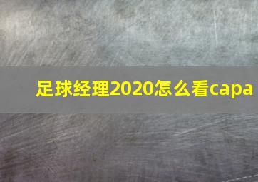 足球经理2020怎么看capa