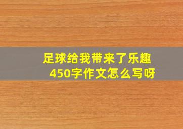 足球给我带来了乐趣450字作文怎么写呀