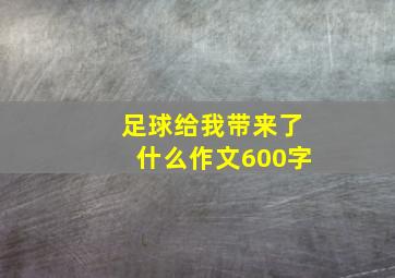 足球给我带来了什么作文600字