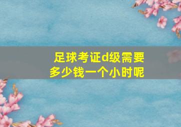 足球考证d级需要多少钱一个小时呢