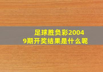 足球胜负彩20049期开奖结果是什么呢