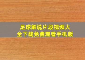 足球解说片段视频大全下载免费观看手机版