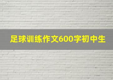 足球训练作文600字初中生