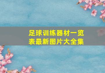 足球训练器材一览表最新图片大全集