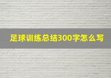 足球训练总结300字怎么写