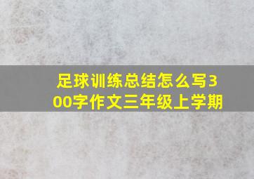 足球训练总结怎么写300字作文三年级上学期