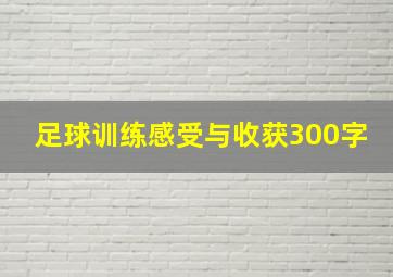 足球训练感受与收获300字