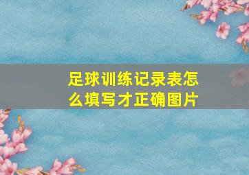 足球训练记录表怎么填写才正确图片