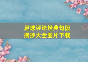 足球评论经典句段摘抄大全图片下载