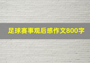 足球赛事观后感作文800字