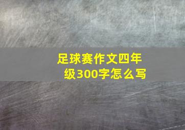 足球赛作文四年级300字怎么写