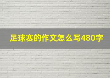 足球赛的作文怎么写480字