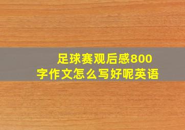 足球赛观后感800字作文怎么写好呢英语