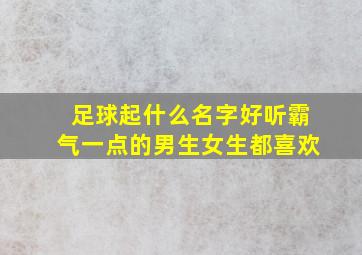 足球起什么名字好听霸气一点的男生女生都喜欢