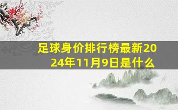 足球身价排行榜最新2024年11月9日是什么