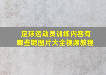 足球运动员训练内容有哪些呢图片大全视频教程