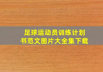 足球运动员训练计划书范文图片大全集下载