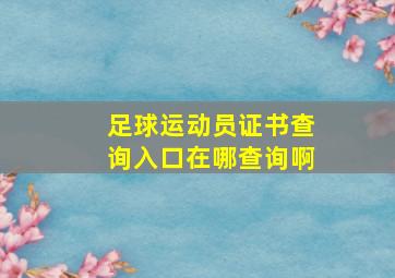 足球运动员证书查询入口在哪查询啊