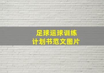 足球运球训练计划书范文图片