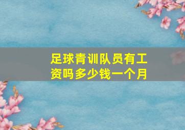 足球青训队员有工资吗多少钱一个月