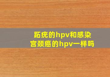 跖疣的hpv和感染宫颈癌的hpv一样吗