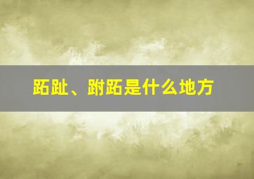 跖趾、跗跖是什么地方