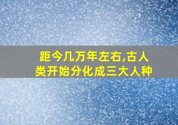 距今几万年左右,古人类开始分化成三大人种