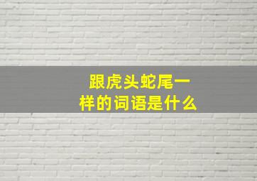 跟虎头蛇尾一样的词语是什么