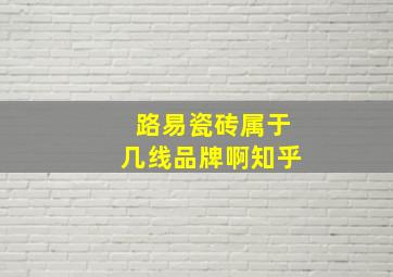 路易瓷砖属于几线品牌啊知乎