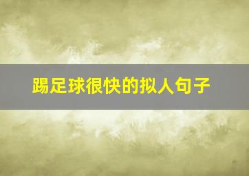 踢足球很快的拟人句子