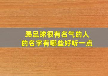 踢足球很有名气的人的名字有哪些好听一点