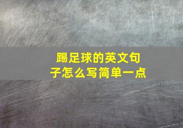 踢足球的英文句子怎么写简单一点